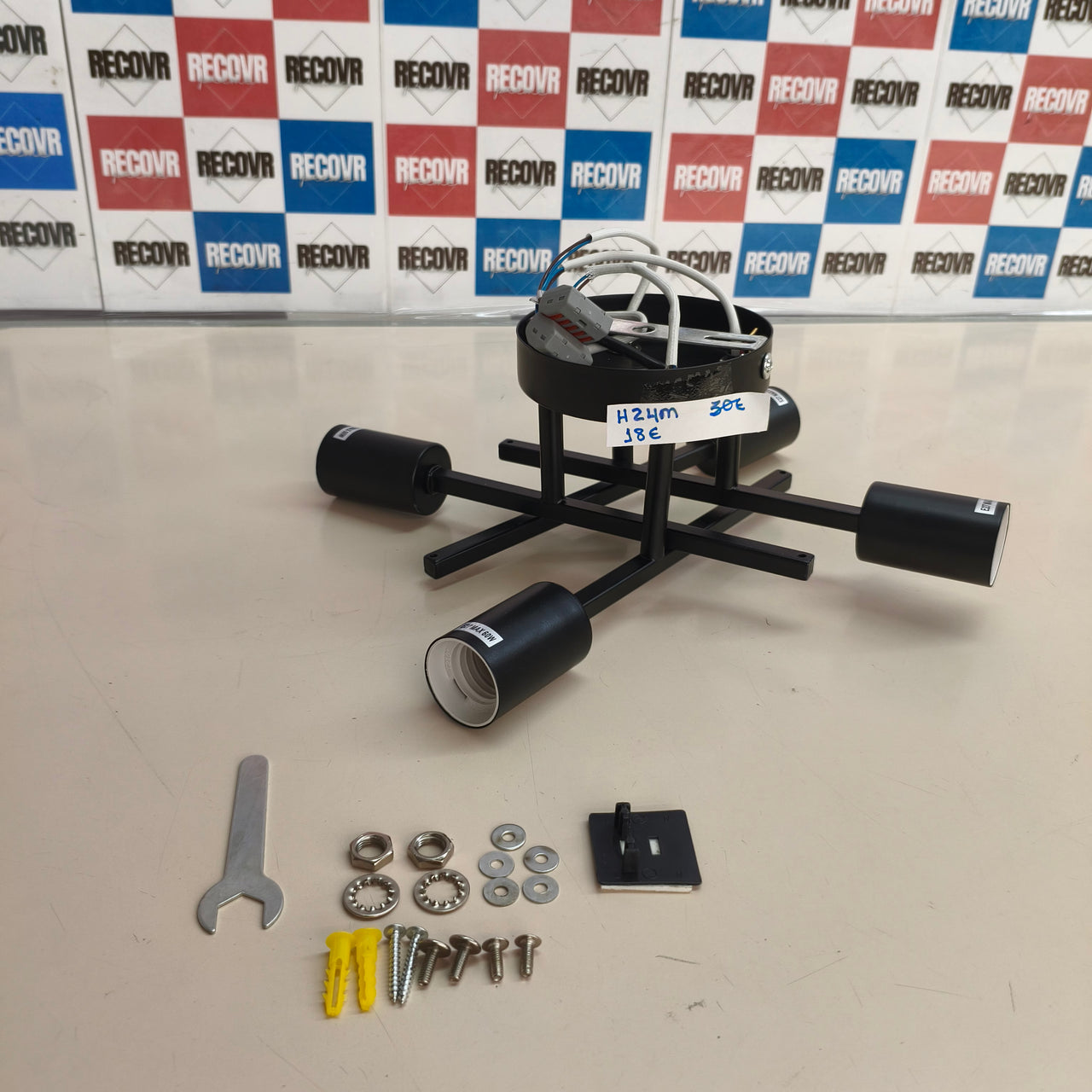 Comley, lámpara colgante LED de 4 luces E27 vintage