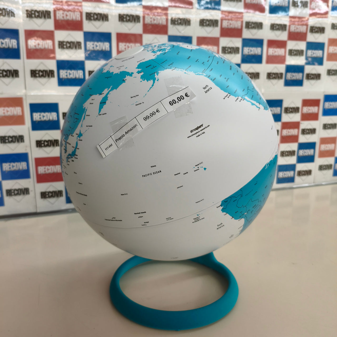 Tecnodidattica Atmosphere Evolve Velvet Zafiro, globo terráqueo con luz, 30 cm