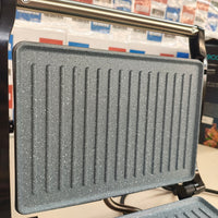 Cecotec Grelha Elétrica Rock'Ngrill 1500 Rapid, 1500 W, Revestimento de Pedra Rockstone, Placa Superior Ajustável em Altura, Bandeja Coletora de Gordura, 12,4X30,8X33,2 Cm
