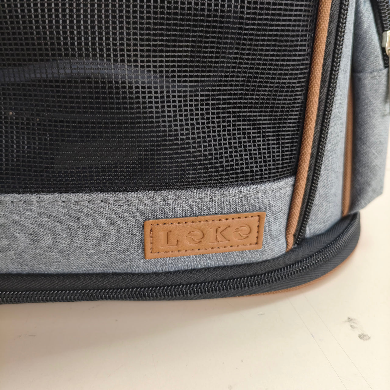 Lekesky: mochila transportín expandible para gatos y perros, gris (XL)
