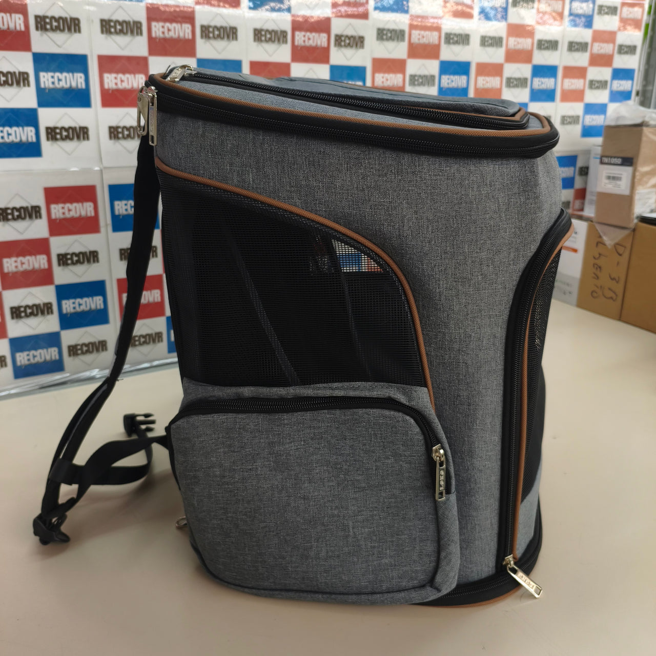 Lekesky: mochila transportín expandible para gatos y perros, gris (XL)