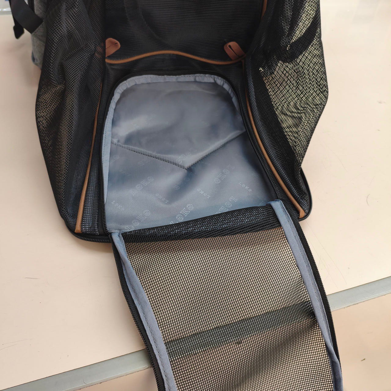 Lekesky: mochila transportín expandible para gatos y perros, gris (XL)
