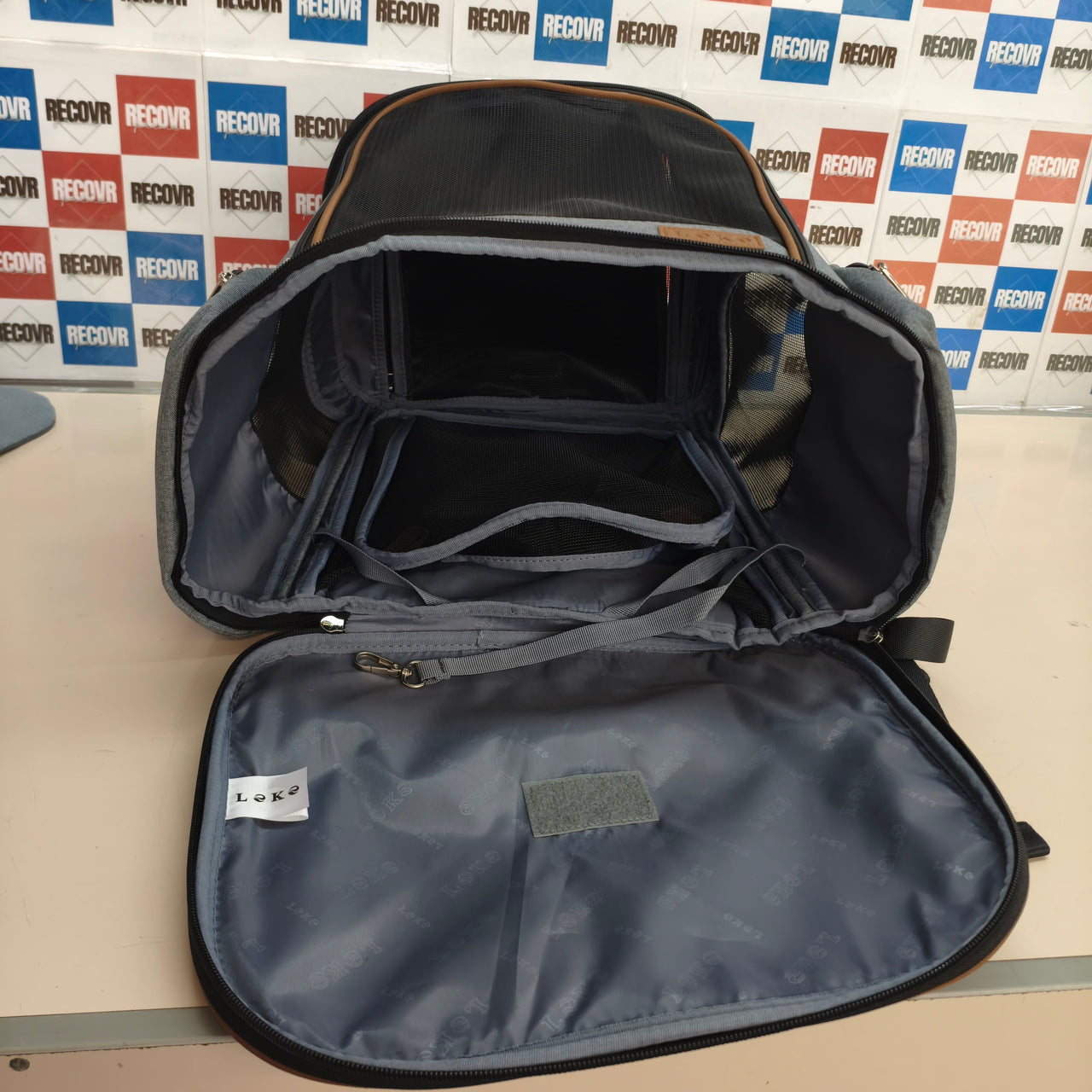 Lekesky: mochila transportín expandible para gatos y perros, gris (XL)