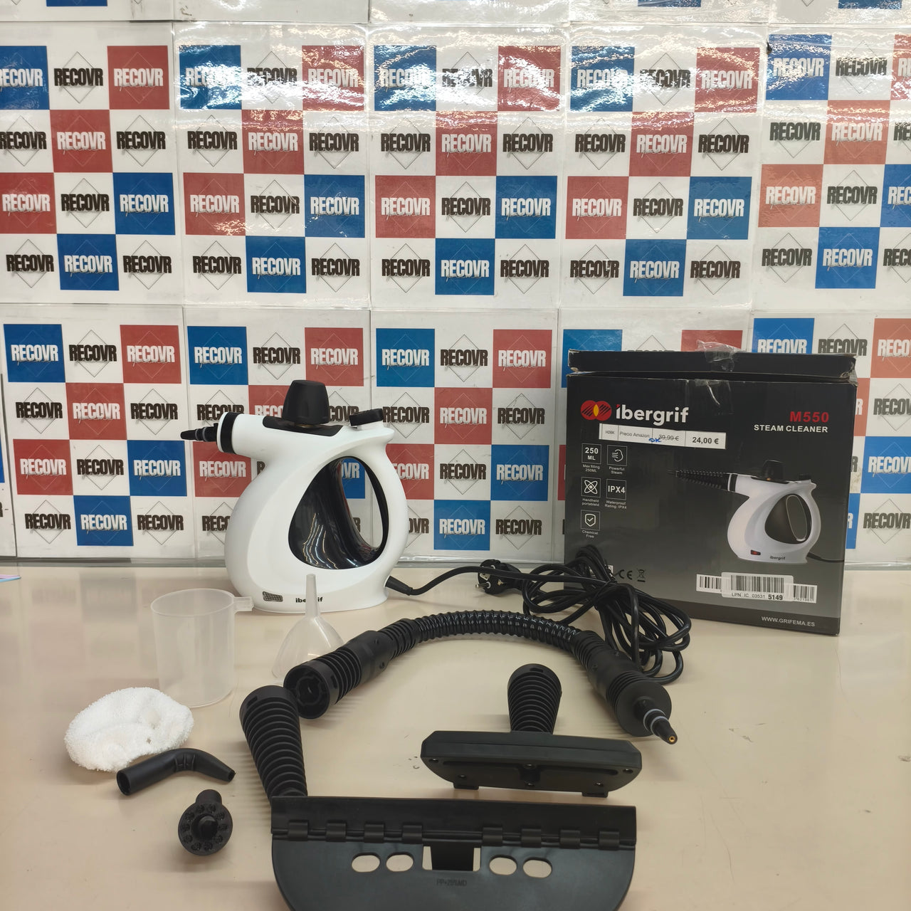 Ibergrif: limpiador de vapor portátil de 1050 W con 9 accesorios