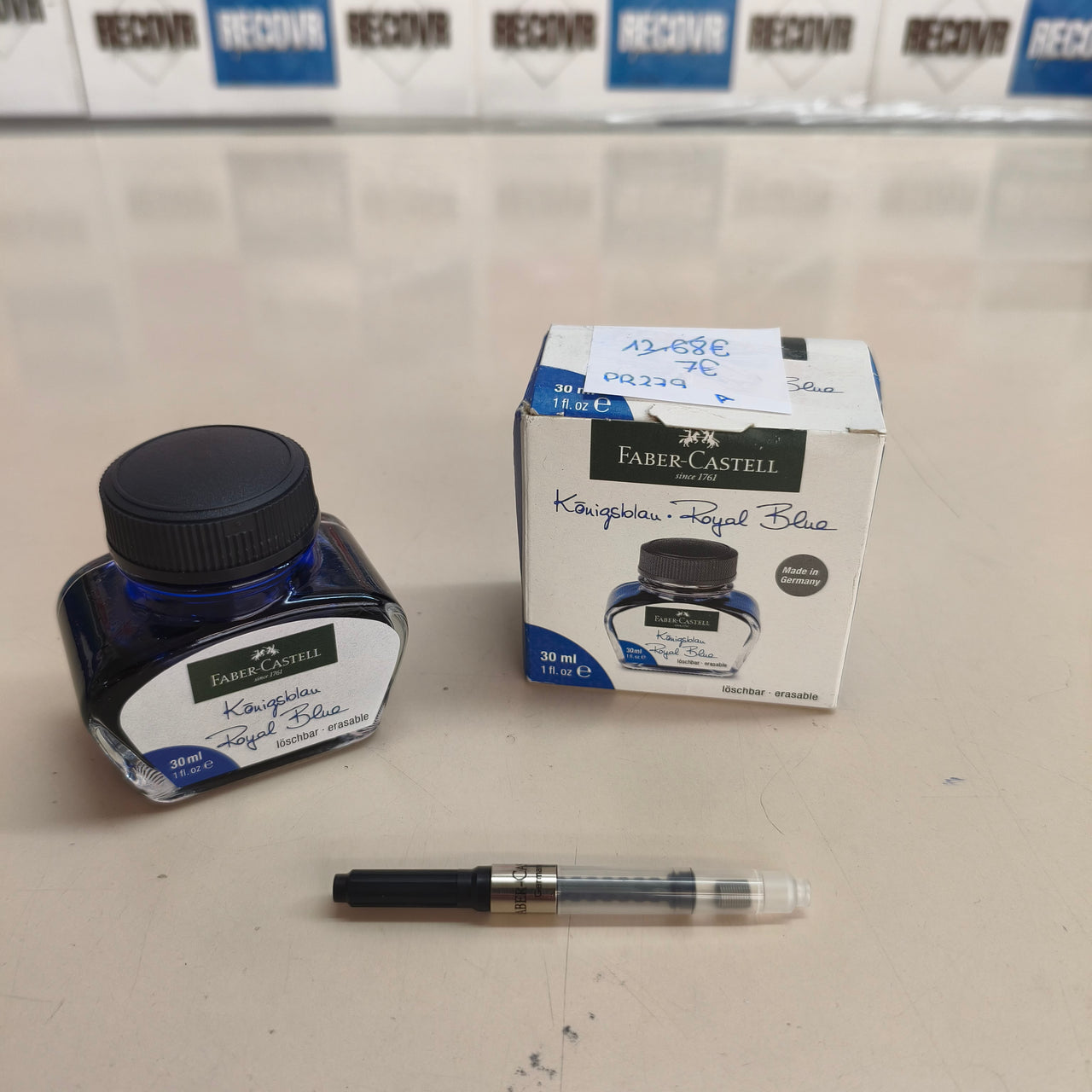 Faber-Castell: frasco de tinta azul cobalto de 30 ml