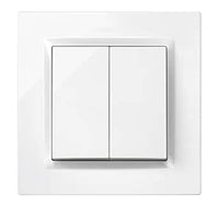 SIMON - Interruptor Conmutador Doble, Serie Simon 10, 230V, Interruptor de Pared Interior, Fácil de Instalar, Incluye Marco, Tapa y Mecanismo, Color Blanco