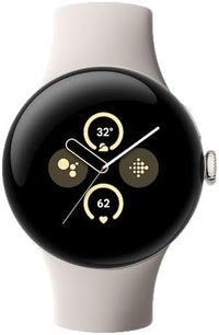 Pixel Watch 2 – het beste van en Fitbit – hartslagmeting, stressmanagement, veiligheidsfuncties – Android – aluminium behuizing in gepolijst zilver – sportarmband in porselein – LTE