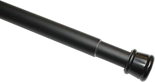 GARDINIA Barra de metal para cortinas, Extensible, Montaje sin tornillos ni taladros, Diámetro 23/26 mm, Longitud 60-100 cm, Negro mate, Acero