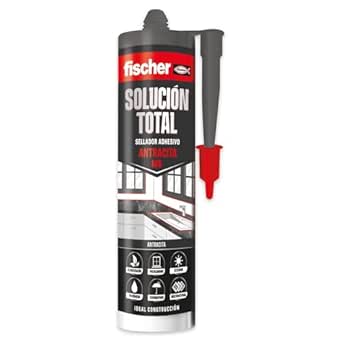 fischer - Solución Total Antracita 290ml | Sellado de Juntas y Adhesión Versátil | Uso Interior y Exterior | Resistente a la Intemperie y Pintable | Fácil Aplicación con Pistola de Silicona