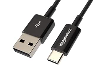 Amazon Basics Cable de Carga rápida USB-C a USB-A 2.0, Velocidad de 480 Mbps, Certificado USB-IF, para Apple iPhone 16/15, iPad, Samsung Galaxy, tabletas, Ordenadores portátiles, 0.9 m (3 pies), Negro