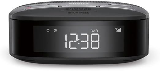 Philips Radiodespertador Dab+ R3505/12 (Alarma Dual, Temporizador, Diseño Compacto, Radio Digital Dab+/FM, Sincronización Automática de la Hora, Batería de Reserva)