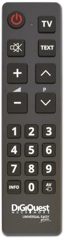 DIGIQUEST Mando a Distancia Universal Easy para Todos los televisores - Teclas Grandes para una Mayor Visibilidad, para instalaciones hoteleras, Hospitalarias