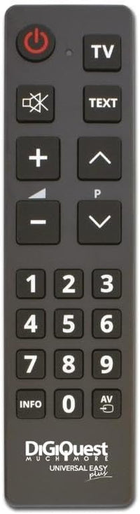 DIGIQUEST Mando a Distancia Universal Easy para Todos los televisores - Teclas Grandes para una Mayor Visibilidad, para instalaciones hoteleras, Hospitalarias