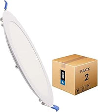 M Ledme - Pack 2, Downlight LED 220mm 20W, 2000 lúmenes, Panel Redondo Extraplano, Color Luz neutra (4500k), Corte estándar 205 mm, Driver incluido, LM5552.