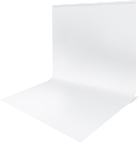 JEBUTU Telón de fondo para cámara, blanco, 3x6m (10x20 pies), gran fondo plegable lavable de poliéster, para fotografía, televisión, zoom, YouTube, vídeo, televisión