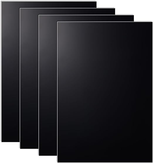 OLYCRAFT 4 Hoja de Plástico ABS Negro Placas de Plástico ABS de 30x20cm Lámina de Plástico Duro de 1.5mm de Espesor Arquitectónicos Mesa de Arena Material para Modelos de Construcción