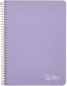 Cuaderno espiral liderpapel a4 witty tapa dura 80h 90gr cuadro 4mm con margen color violeta