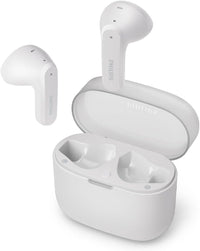 Philips TAT2139WT Auriculares pequeños True Wireless con Bluetooth, Gran Valor con un Sonido Natural, Graves dinámicos, Estuche de Carga tamaño Bolsillo, Llamadas nítidas - Blanco