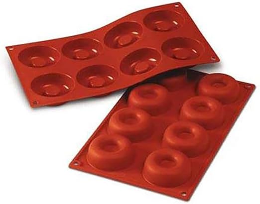 silikomart | SF011 Molde de silicona para Monoporciones SAVARIN, antiadherente, 8 cavidades, Pack de 1 Molde para tartas, Ø 65 h 21 mm, Made in Italy