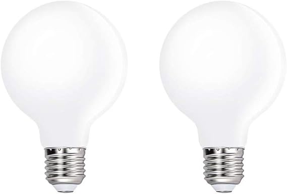 HUAMu LED E27 Edison Screw Globe G80 Glühlampe 4 W, äquivalent 40 W, milchig weiß, 3000 K warmweiß, 400 Lumen, 360 ° Abstrahlwinkel, nicht dimmbar, 2er-Pack
