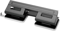 Herlitz - Perforadora de papel (4 perforaciones, con guía ajustable), color negro