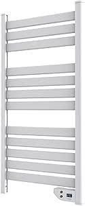 Cecotec Radiador Toallero Eléctrico Bajo Consumo Ready Warm 9000 Twin Towel White. Seca Toallas de 500 W, IP24 2 Modos, Temporizador, Pantalla LED, Diseño Moderno, Kit de instalación