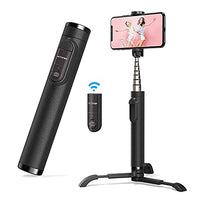 Palo Selfie Bluetooth, BlitzWolf Mini Palo Selfie Monopod Inalámbrico con Zoom y Botón de Conmutación de La Cámara Se Extende hasta 90cm para iPhone, Samsung, Android Smartphone de 3,5-6 Pulgadas