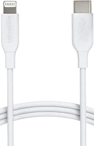 Amazon Basics Cable USB-2.0 tipo C a Lightning (certificado MFi), 1.8 m, color blanco