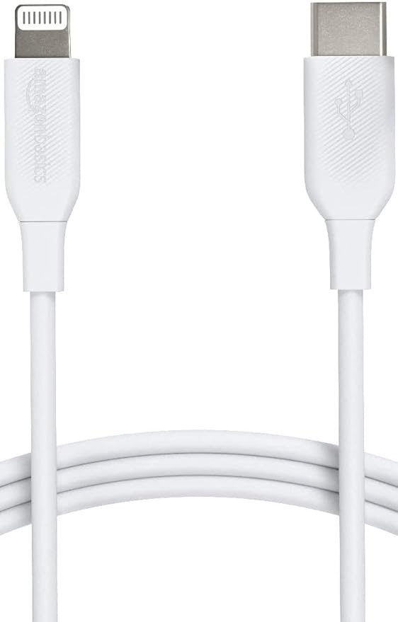 Amazon Basics Câble USB-2.0 type C vers Lightning (certifié MFi), 0.9 m, blanc