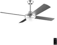 Cecotec Ventilador de Techo con Mando a Distancia, Temporizador y Luz LED EnergySilence Aero 570. 60 W, 132 cm de Diámetro, 4 Aspas, 3 Velocidades, Función invierno, Diseño en Acero
