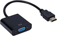 Adaptateur HDMI a VGA, Convertidor, chapado en oro, Full HD 1080p, tarjeta de vídeo Externa, Adaptateur MultiMonitor, Ordenador de sobremesa, Monitor, proyector (negro)