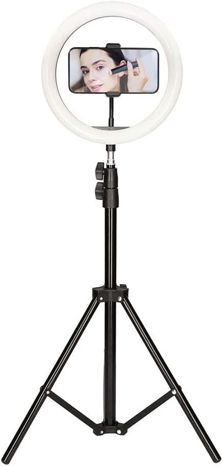 KSIX Aro de Luz Trípode 1,60M Regulable. Anillo de Luz Led para Móvil, 3 Temperaturas de Luz y 10 Intensidades de Brillo. Ring Light para TIK Tok, Fotografía, Selfie.
