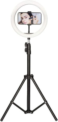 KSIX Aro de Luz Trípode 1,60M Regulable. Anillo de Luz Led para Móvil, 3 Temperaturas de Luz y 10 Intensidades de Brillo. Ring Light para TIK Tok, Fotografía, Selfie.