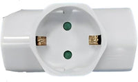 Zenitech Adapter, 3 Steckdosen, 3 Steckdosen, con Erde, 16 A, Blanco