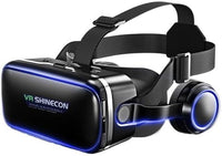 Gafas de realidad virtual 3D para teléfono móvil, con auriculares, gafas de realidad virtual, gafas de realidad virtual, entretenimiento, antiluz azul, ajuste para iPhone y Android 4,5-6,8 pulgadas