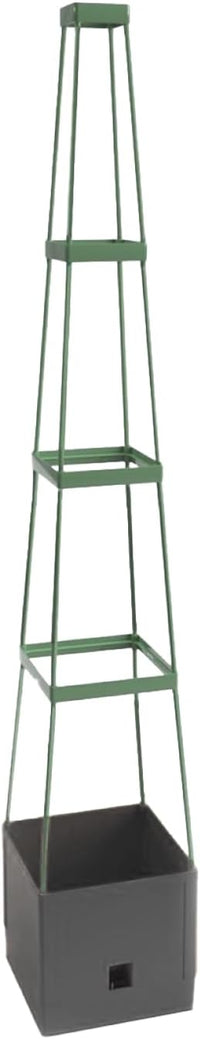 Bio Green Pflanzen-Aufzucht-Turm „Maxitom“ mit Rankhilfe und 2 Liter Wasserspeicher | 16 Liter Fassungsvermögen | 150 cm Höhe | Farbe anthrazit, 26.01 x 26.01 x 8.99 cm