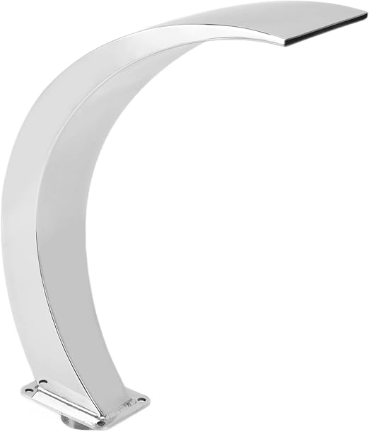 HWGING Fuente de cascada para piscina, fuente para piscina, rosca interior G1, acero inoxidable 304, diseño curvo y arqueado, fuente de piscina exterior para patio