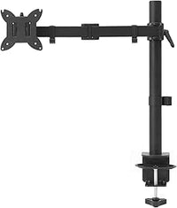 Amazon Basics Adjustable Single Monitor Arm Desk Mount, Supports up to 81.2 cm (96.5 cm Ultrawide) and 10 kg, Adjustable Tension, VESA 75x75/100x100, Black