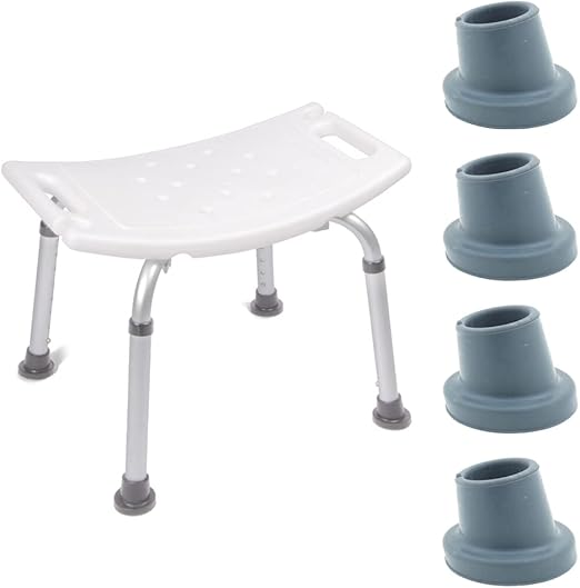 Cantidad: 4x Virolas Puntas de Recambio de Base Grande de 28mm para Taburetes de Baño y Ducha - por Lifeswonderful
