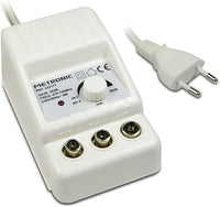Metronic - 332177, amplificador de antena de TV interior para canales de TDT, compatible con 4G/5G, 26 dB, 2 salidas con toma de TV de 9,52 mm, blanco