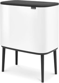 Brabantia Bo Touch Bin Cubo de Basura, Doble Compartimento, blanco, 23+11 L