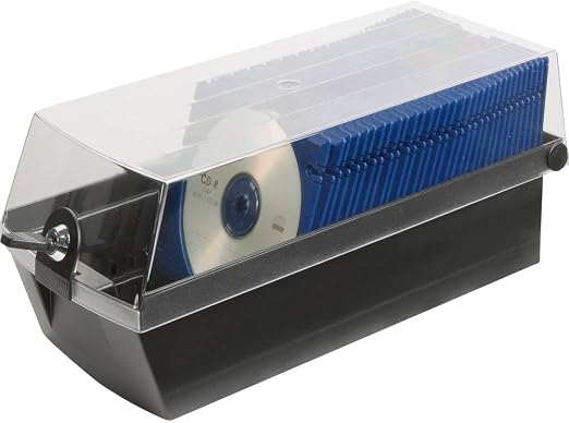 HAN 9260-13, CD-Box MÄX 60, Profibox für 60 CD/DVDs, Sicher mit Schloß und 2 MÄX Trays, schwarz