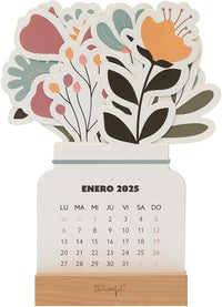 Mr. Wonderful Calendario da tavolo 2025 con base per godersi l'anno con Ganas - Include cartoncini a forma di fiore