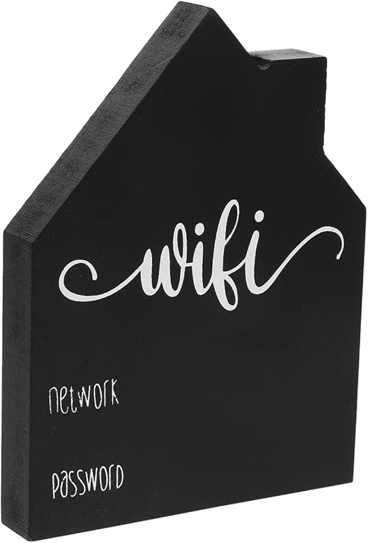 GLEAVI Señal de red wifi, señal wifi, contraseña, decoración, contraseña, wifi, contraseña, decoración de baño, señal wifi en el escritorio, señal de madera, token de contraseña