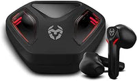 KROM KALL - Auriculares in-Ear Gaming estéreo, Micrófono Integrado, Bluetooth 5.3 Zero Latency, Push to Talk, Diseño ergonómico, 12 Horas de Bateria, Estuche Carga, Cable USB Type-C Incluido, Negro