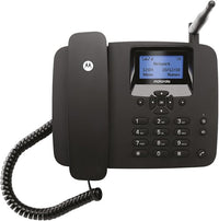 Motorola Voice - FW200L Teléfono Fijo Inalámbrico 2G, gsm Quad Band, Respaldo de Batería, Micrófono Silenciado, Manos Libres - Color Negro