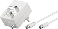 Wentronic Amplificador para distribución de Radio de TV por Cable DVB-T, amplificación óptima de la señal de 2 Dispositivos de 2× 15 dB, DVB-T, DVB-T2, DVB-C, Radio