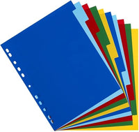 Oxford, Separadores Archivador A4, 10 Pestañas, 5 colores, Plástico de 120 micras