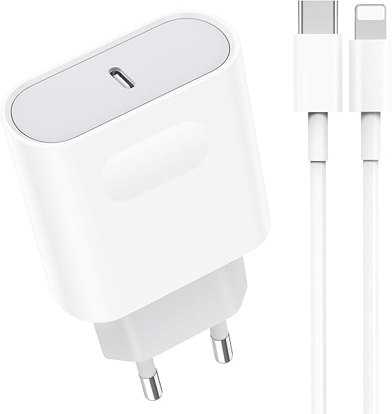 Cargador Carga Rapida for iPhone 14/14 Pro/14 Pro Max/14 Plus 13 12 11 XS XS MAX XR X, 25W USB C Enchufe con 2M Cable Cabezal Adaptador Pared Charger Corrient Trefard