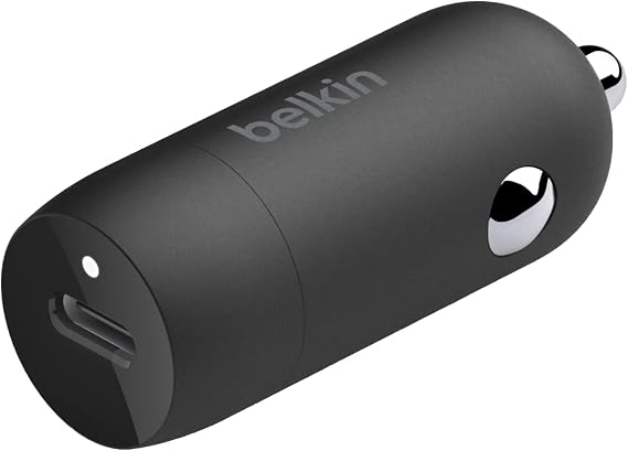 Belkin BoostCharge 30-W-Kfz-Cargador rápido, Zigarettezünder USB, kompaktes Modell con USB-C-Power Delivery-Anschluss, Compatible con iPhone 17,16, Galaxy S24, iPad, Google Pixel, iPad Pro, mehr